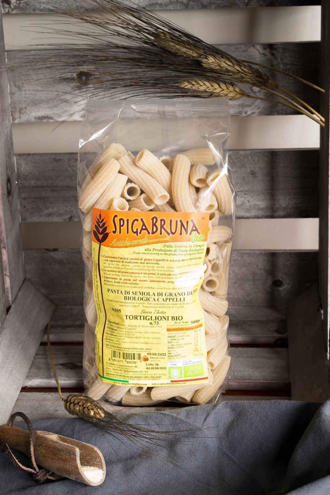 SPIGABRUNA - Tortiglioni au blé de qualité supérieure BIO (500g) - Les produits du soleil