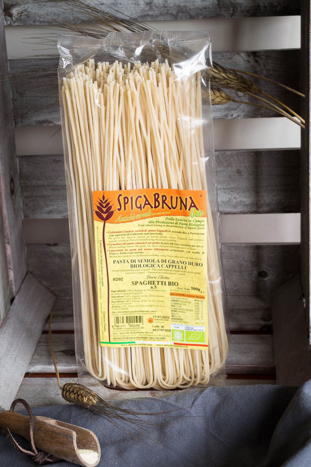 PIGABRUNA - Spaghetti au blé de qualité supérieure BIO (500g) - Les produits du soleil