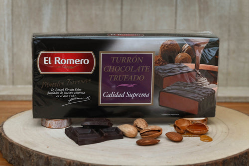EL ROMERO - Turrón (nougat) au chocolat truffé (300g) - Les produits du soleil
