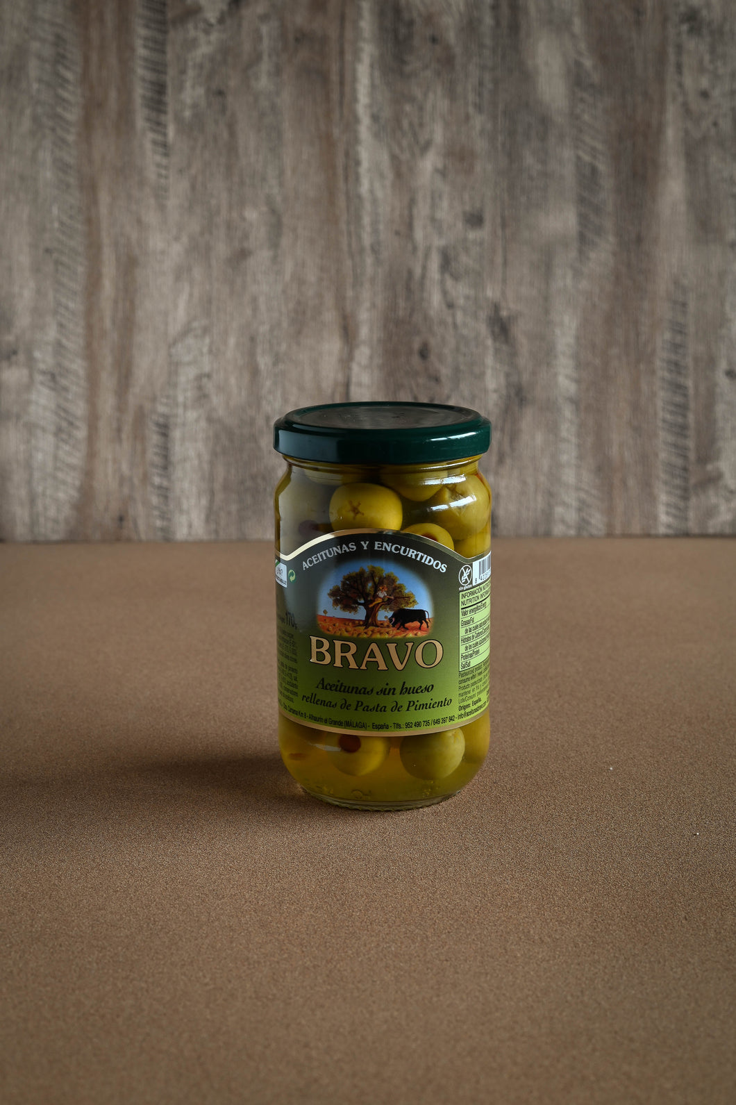 Olives vertes dénoyautées farcies aux poivrons (170g)